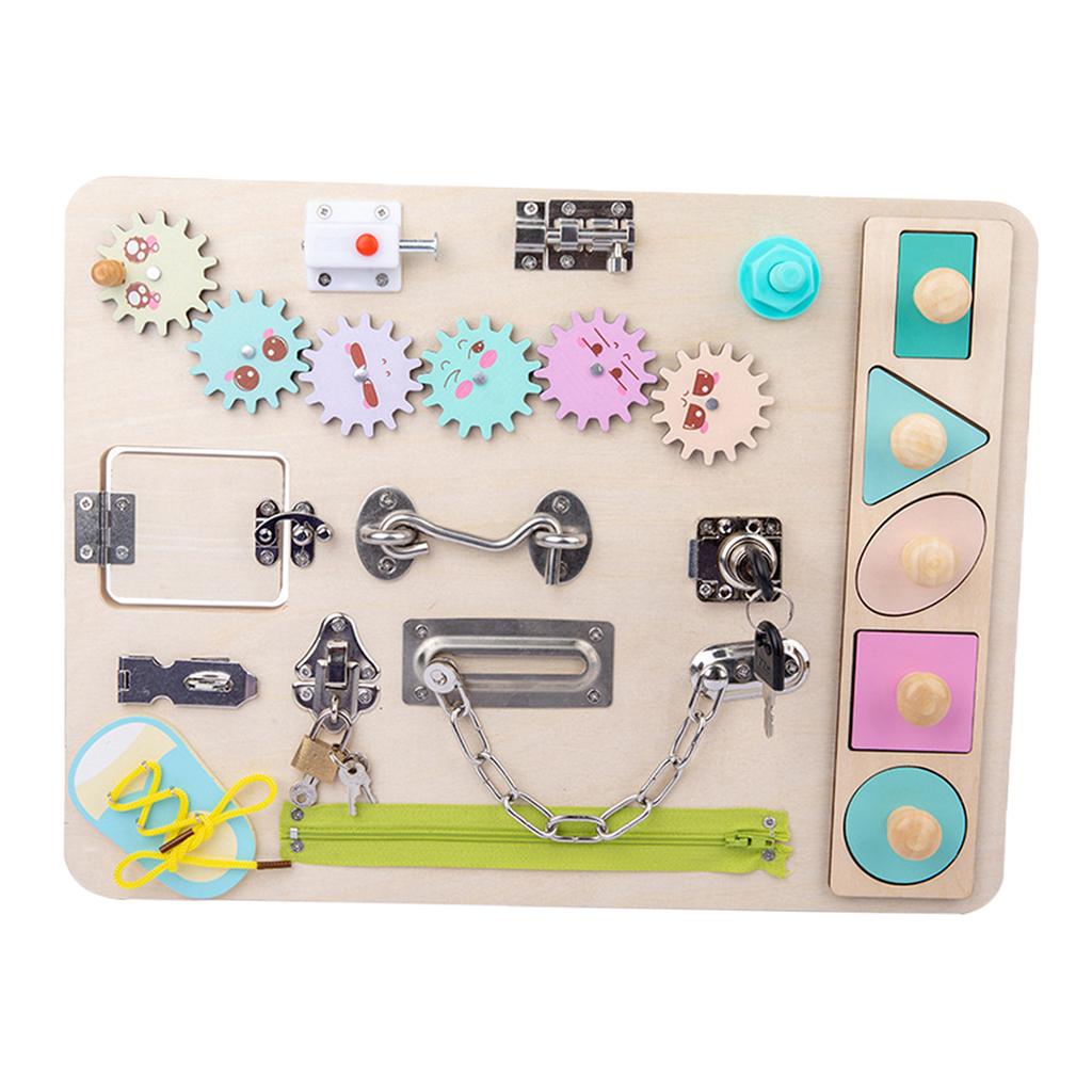Toddler Activity Board Wooden  - огляд і ціна Montessori Wooden Busy Board Toddler