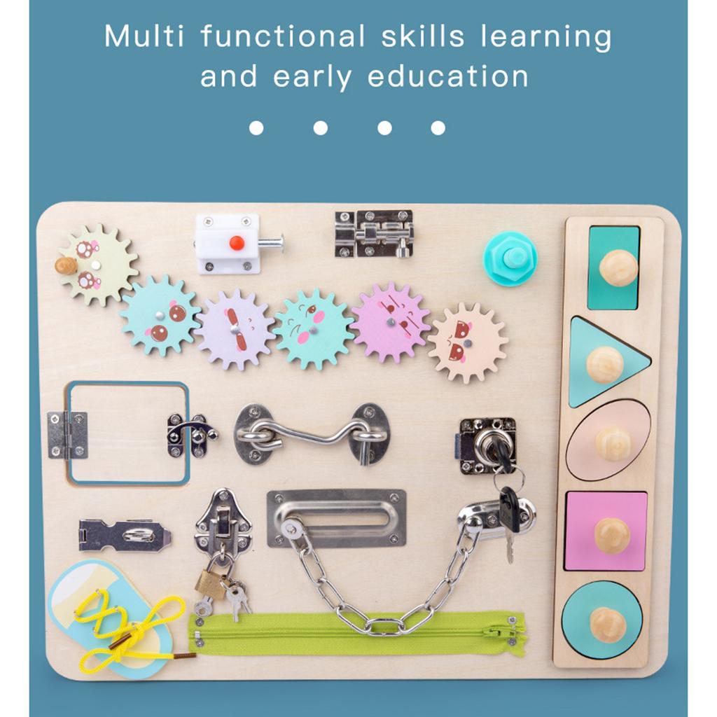 Toddler Activity Board Wooden  - огляд і ціна Montessori Wooden Busy Board Toddler